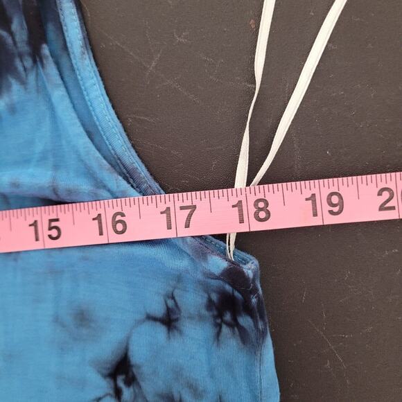 Neiman Marcus Tank Maxi Dress Womens Medium Blue Tie Dye Stretch New NWT - Picture 8 of 9